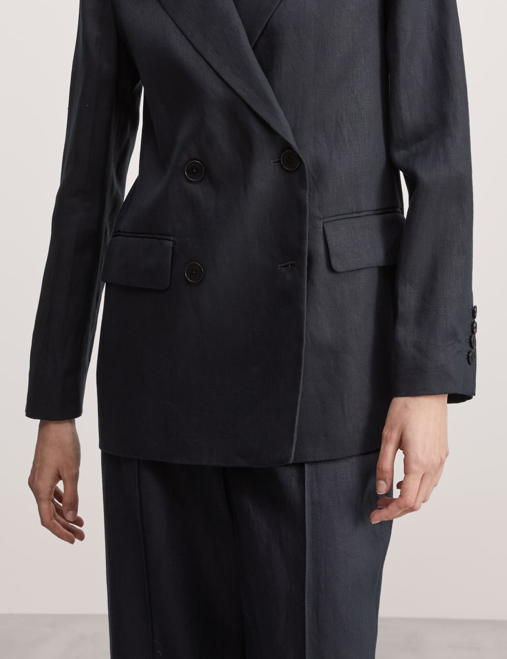 Pure Linen Double Breasted Jacket 3 of 6
