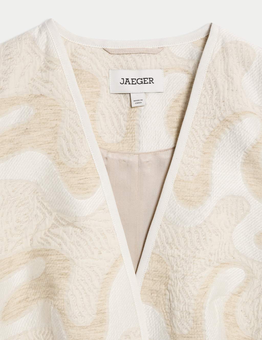 Cotton Rich Jacquard Collarless Jacket 12 of 12