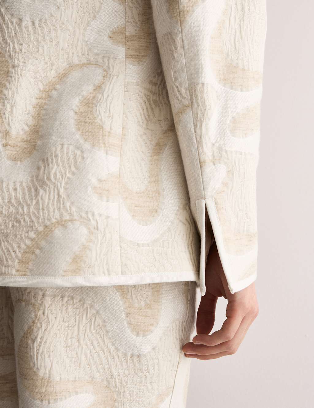 Cotton Rich Jacquard Collarless Jacket 6 of 12