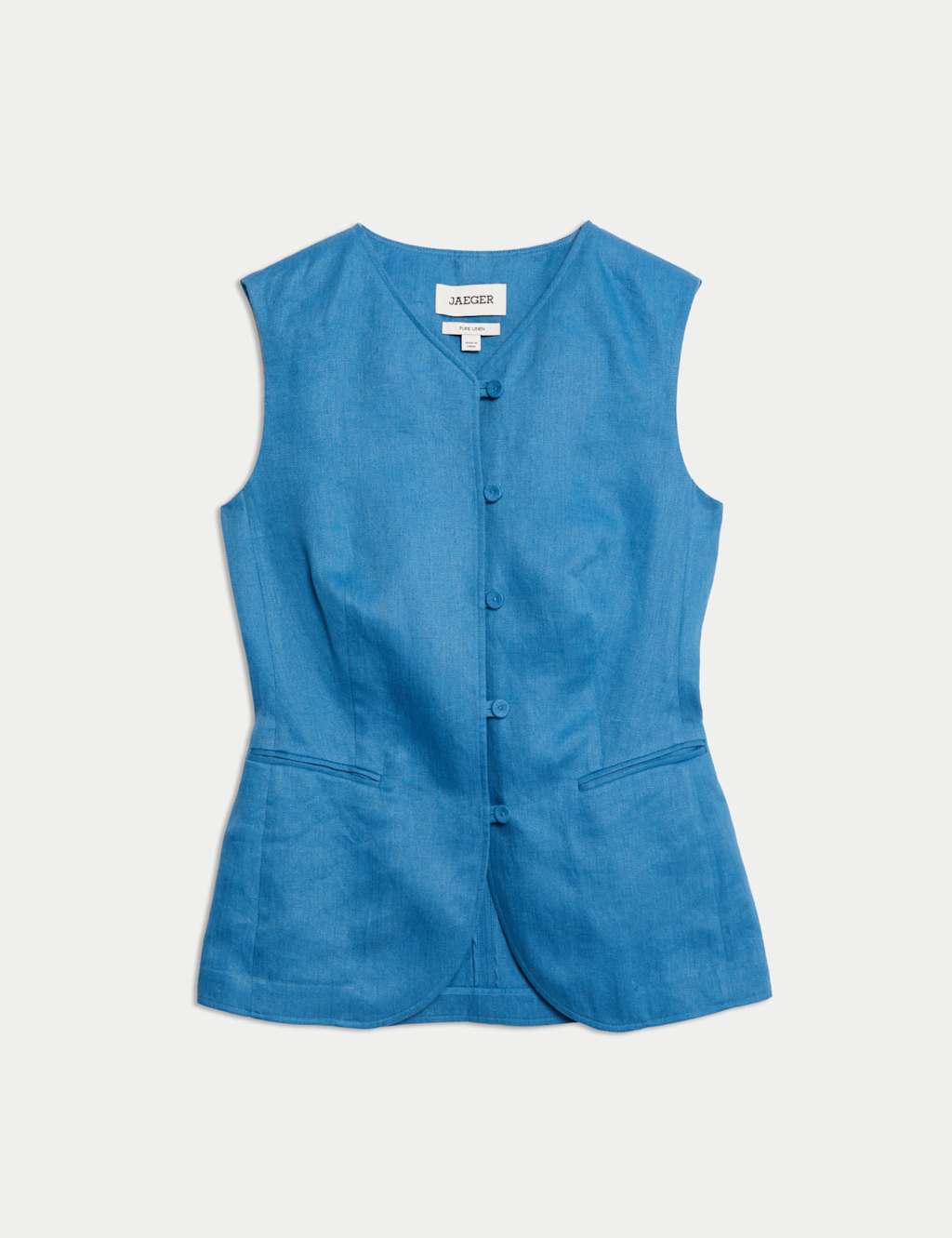 Pure Linen Longline Waistcoat 2 of 8