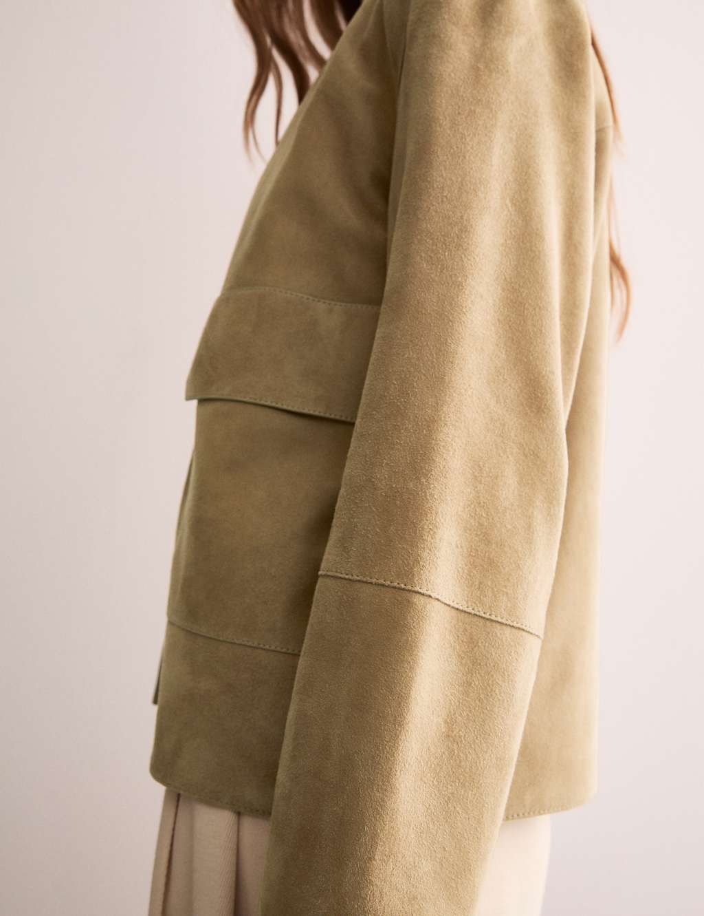 Suede Collarless Jacket 3 of 9