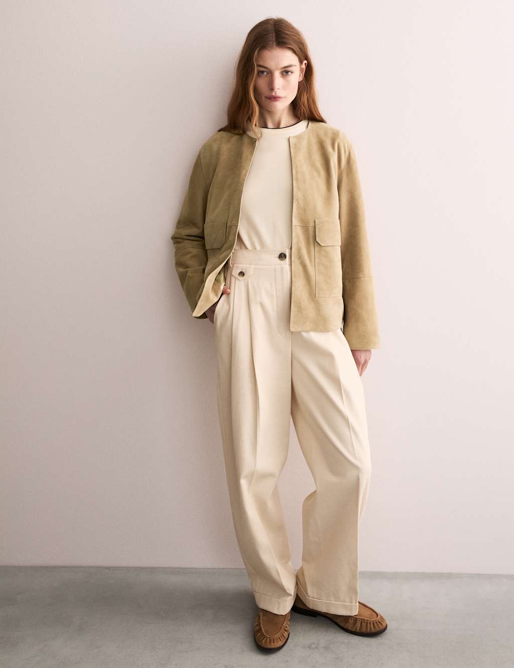 Suede Collarless Jacket 4 of 9