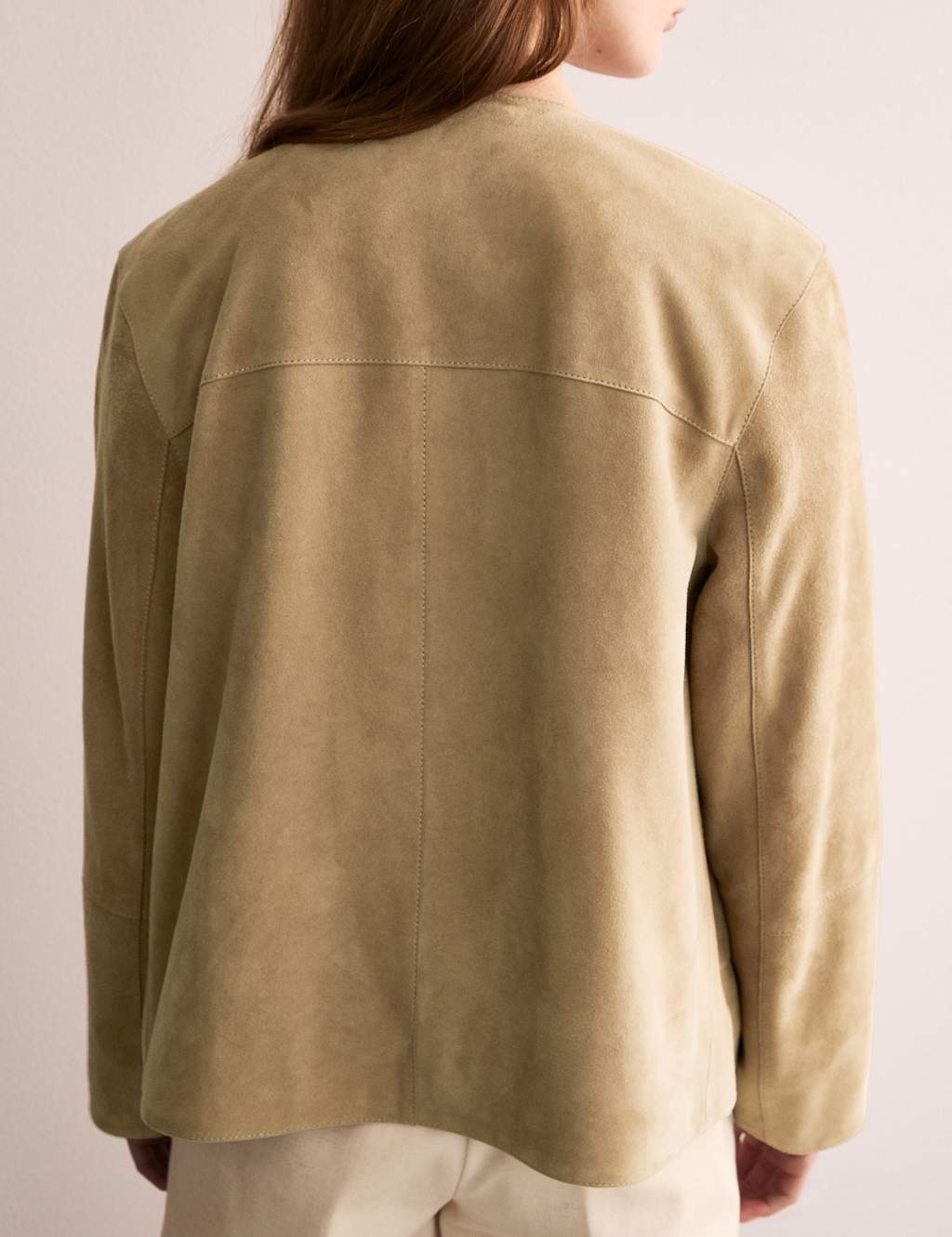 Suede Collarless Jacket 6 of 9
