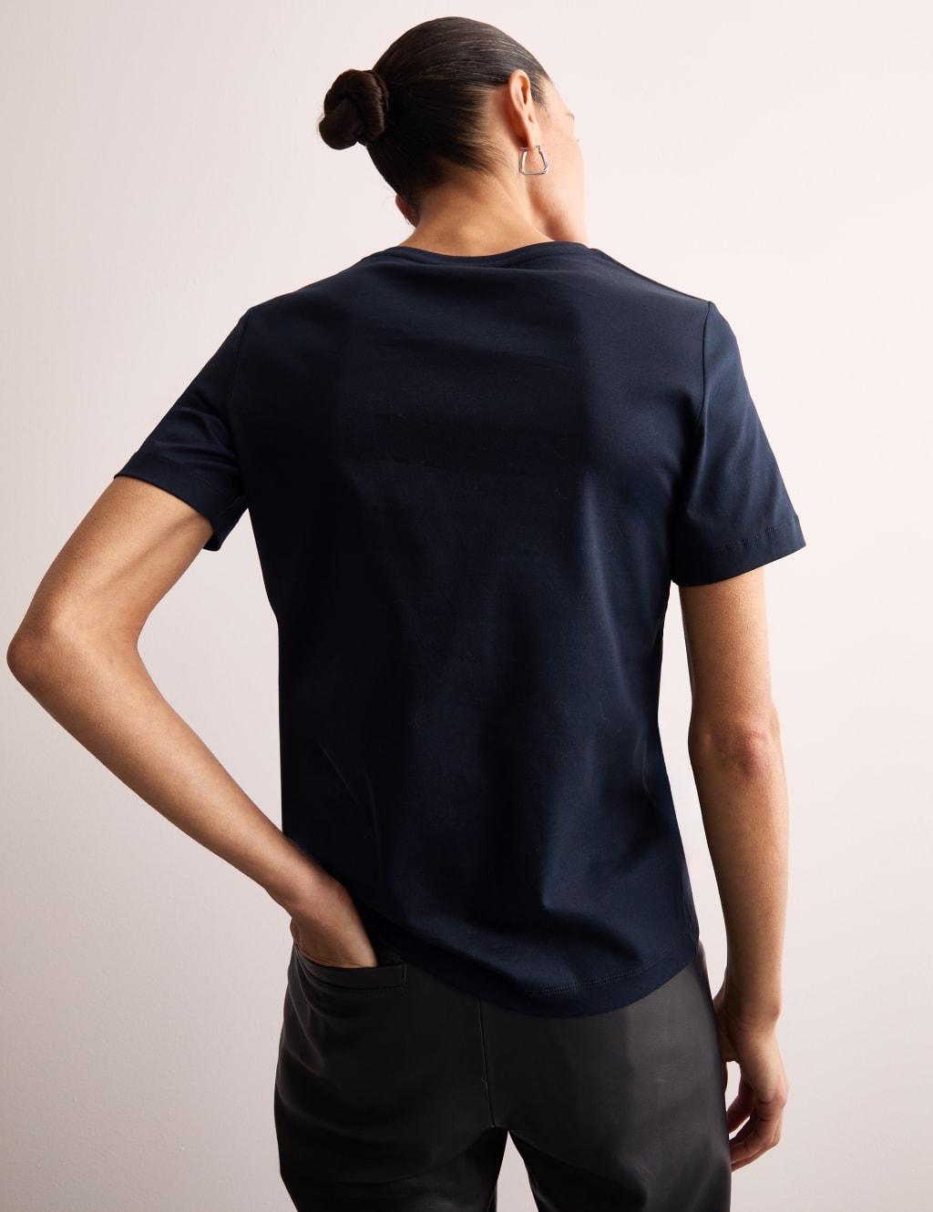 Pure Mercerised Cotton V-Neck T-Shirt 3 of 6