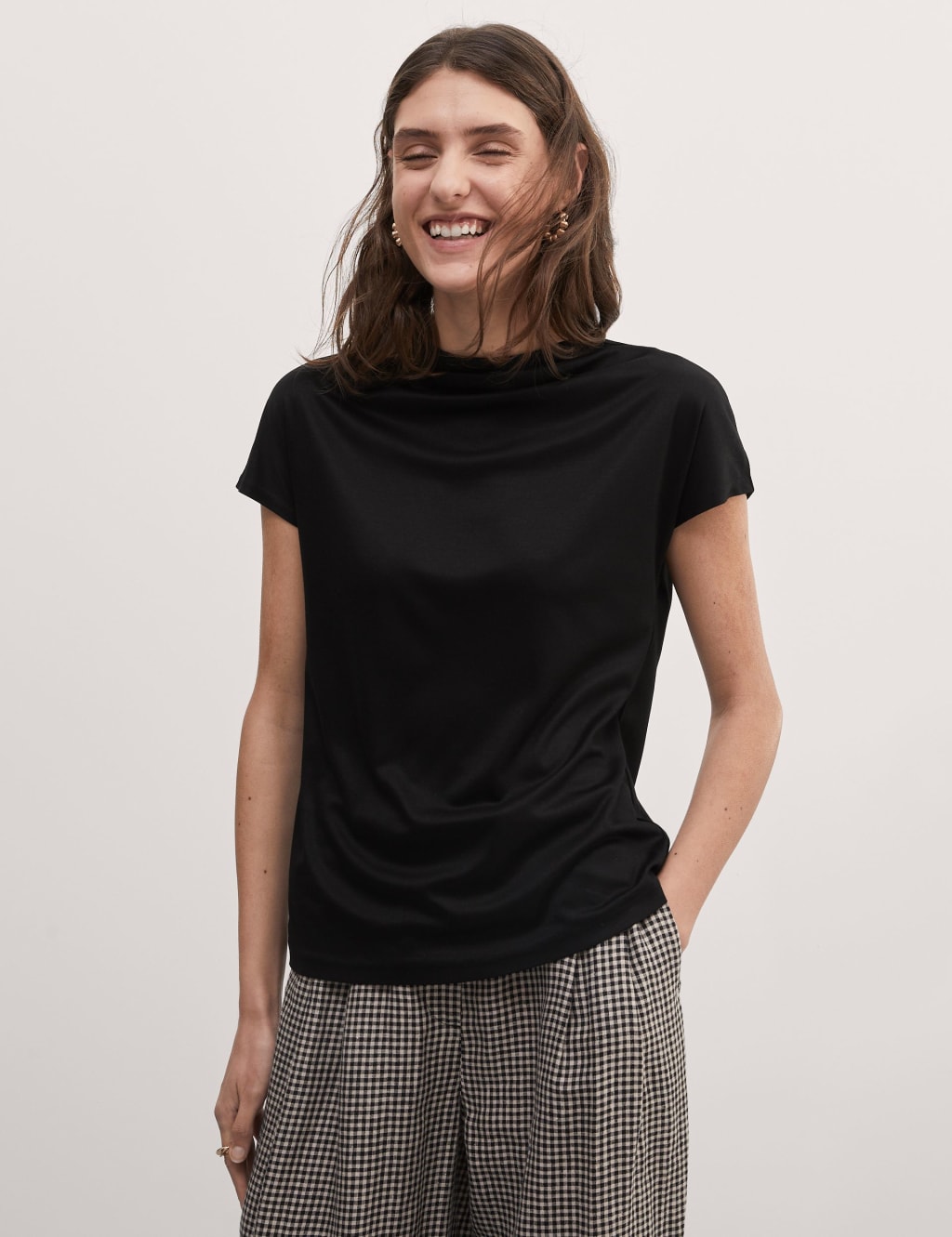 Jersey Funnel Neck Top 1 of 7
