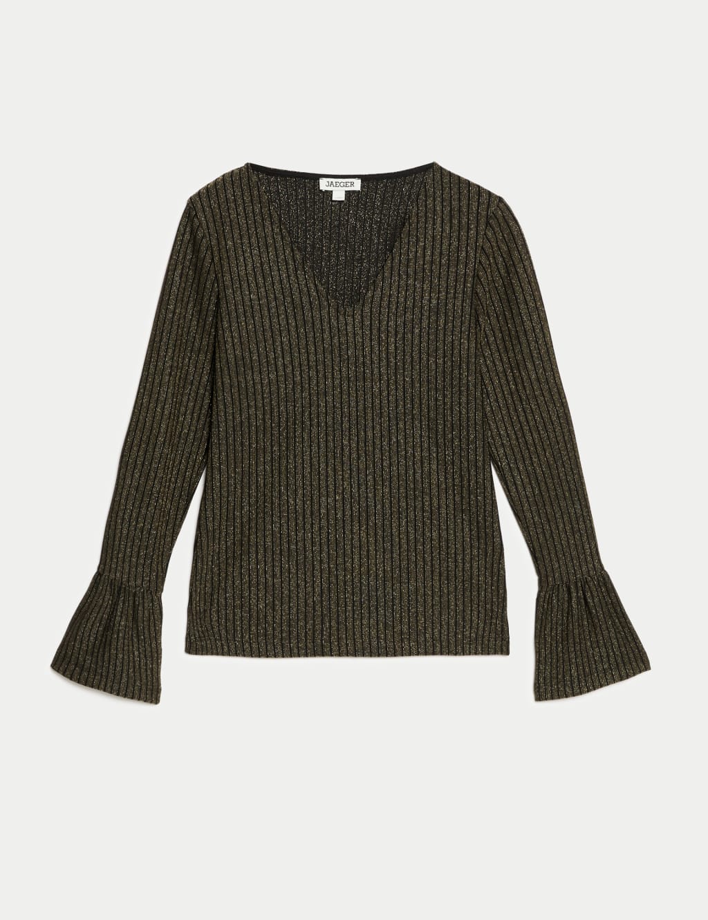 Jersey Sparkly V-Neck Top | JAEGER | M&S Jersey Sparkly V-Neck Top | JAEGER | M&S