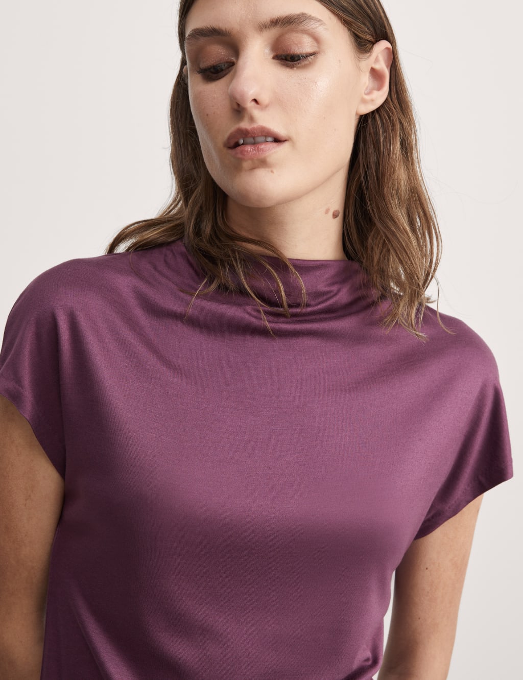 Jersey Funnel Neck Top 3 of 5