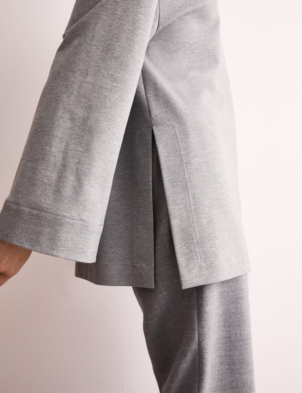 Jersey Funnel Neck Split Hem Relaxed Jumper 5 of 8