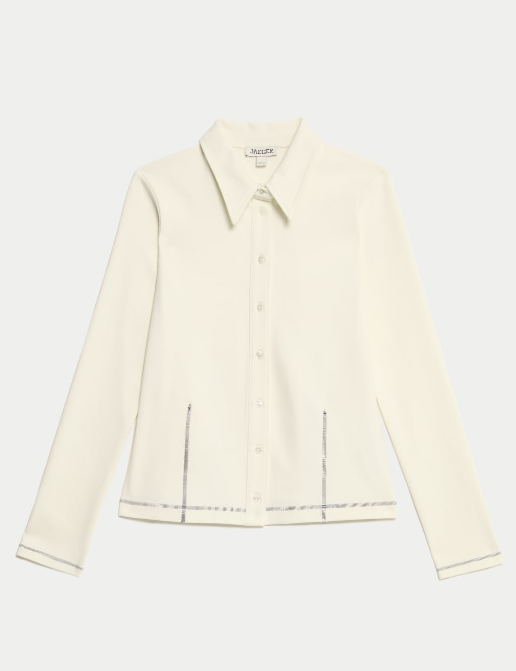 Jersey Collared Stitch Detail Shirt 2 of 7