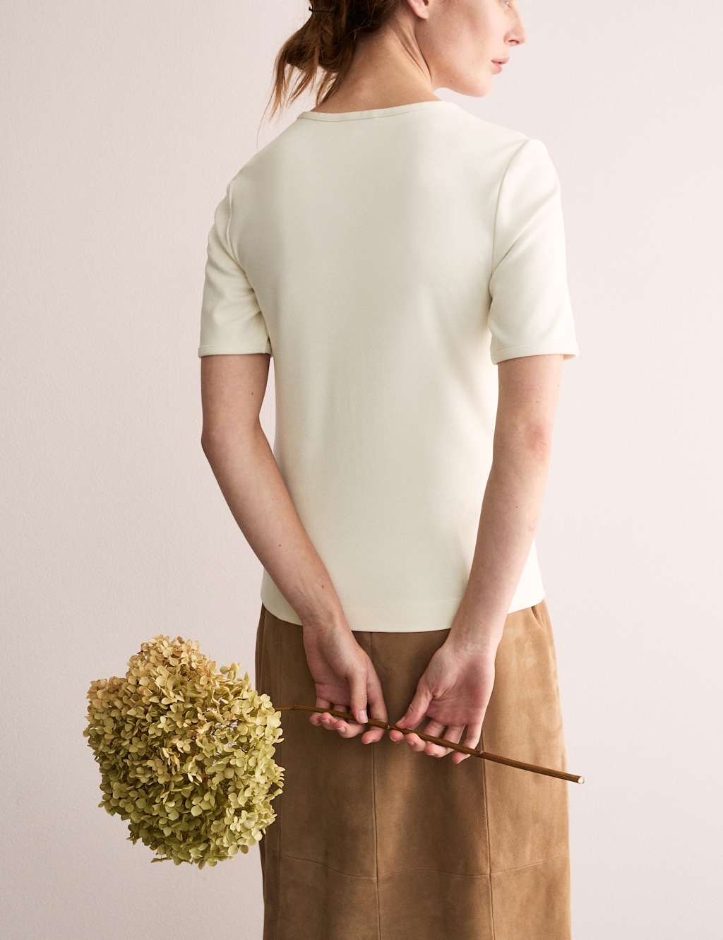 Cotton Modal Blend Jersey V-Neck Top 4 of 6