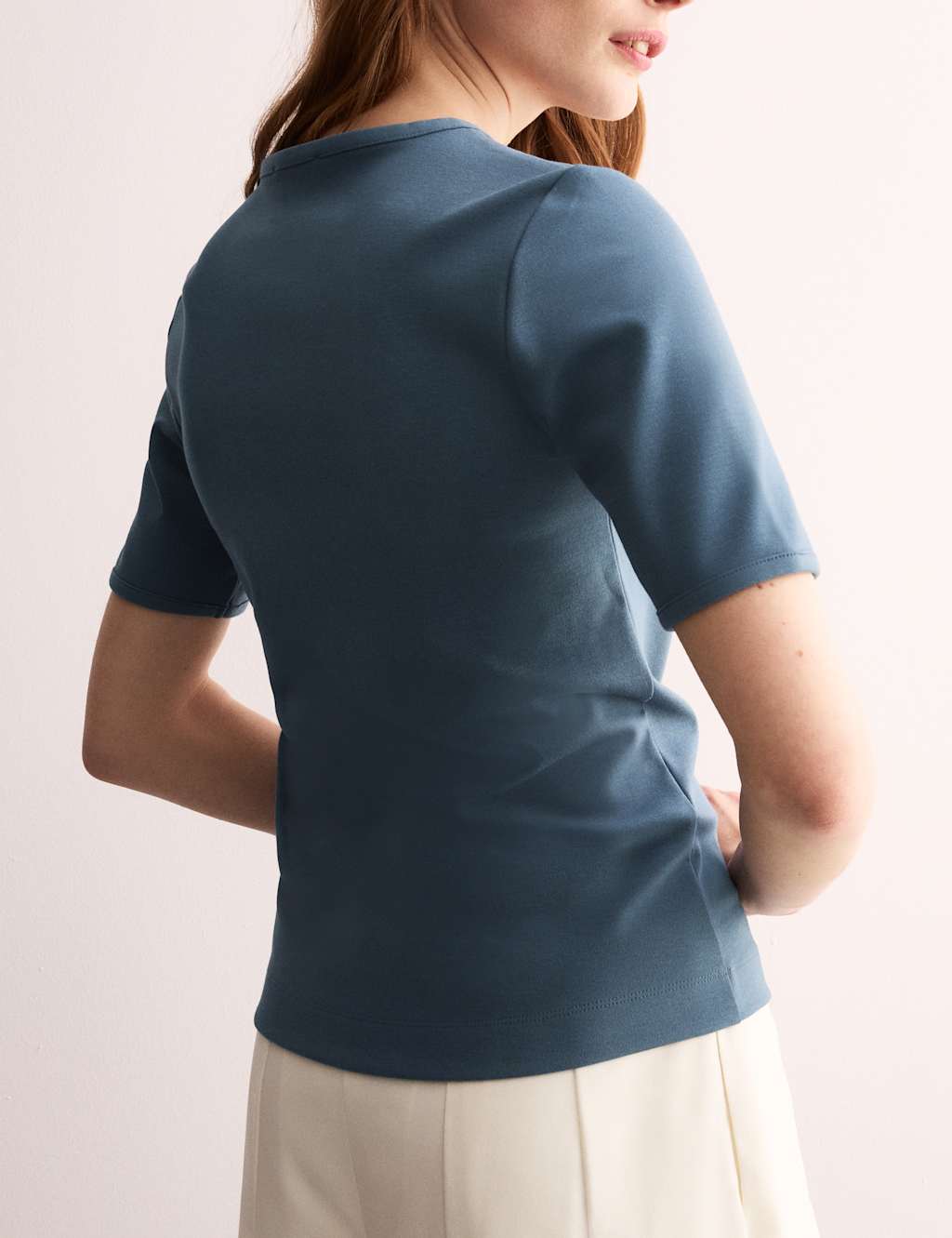Cotton Modal Blend Jersey V-Neck Top 4 of 6
