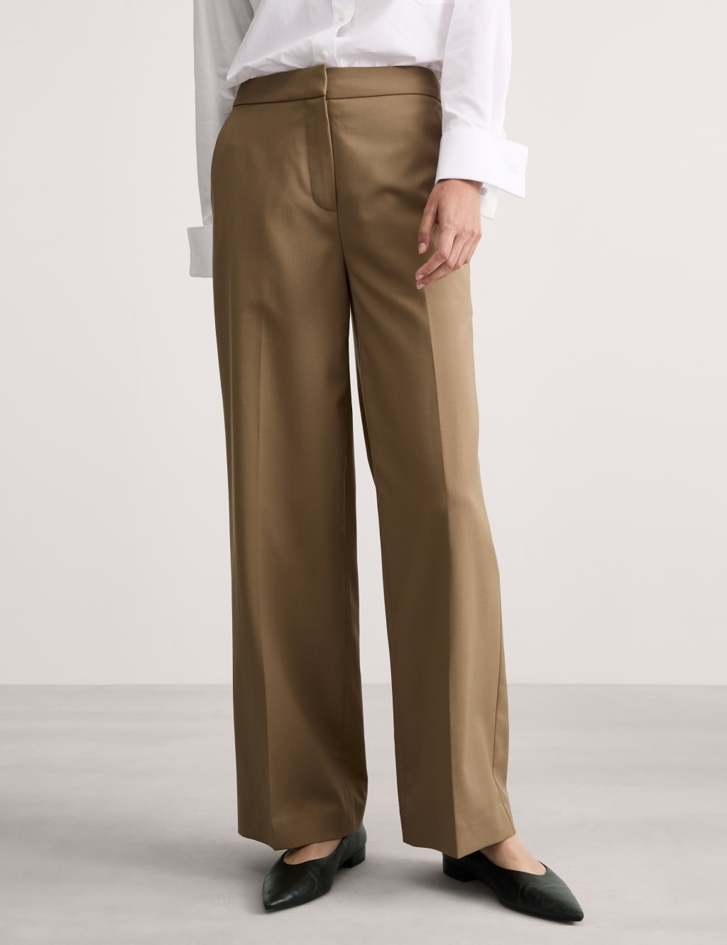 Wool Rich Straight Leg Trousers JAEGER M S