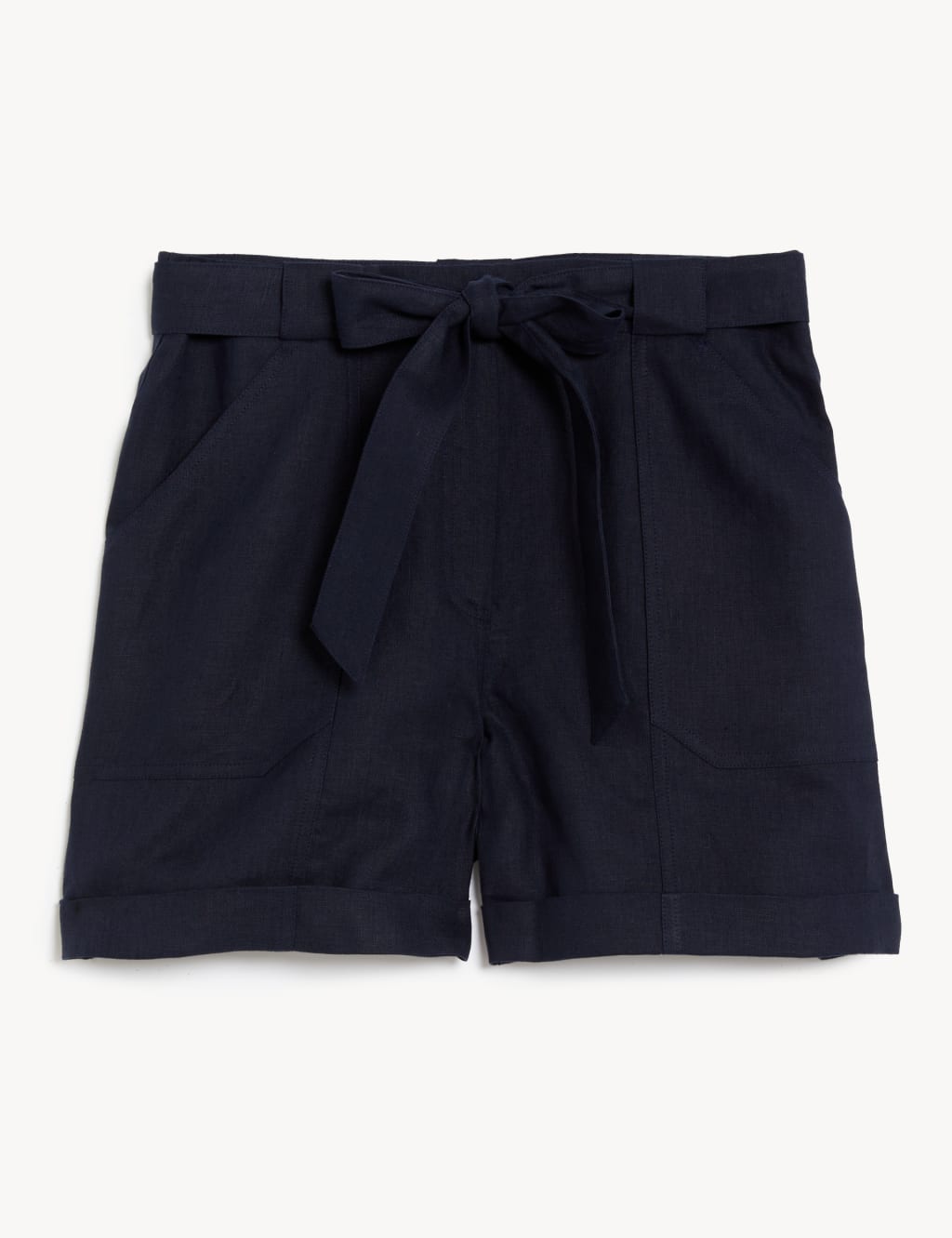 Pure Linen Belted Shorts 2 of 6
