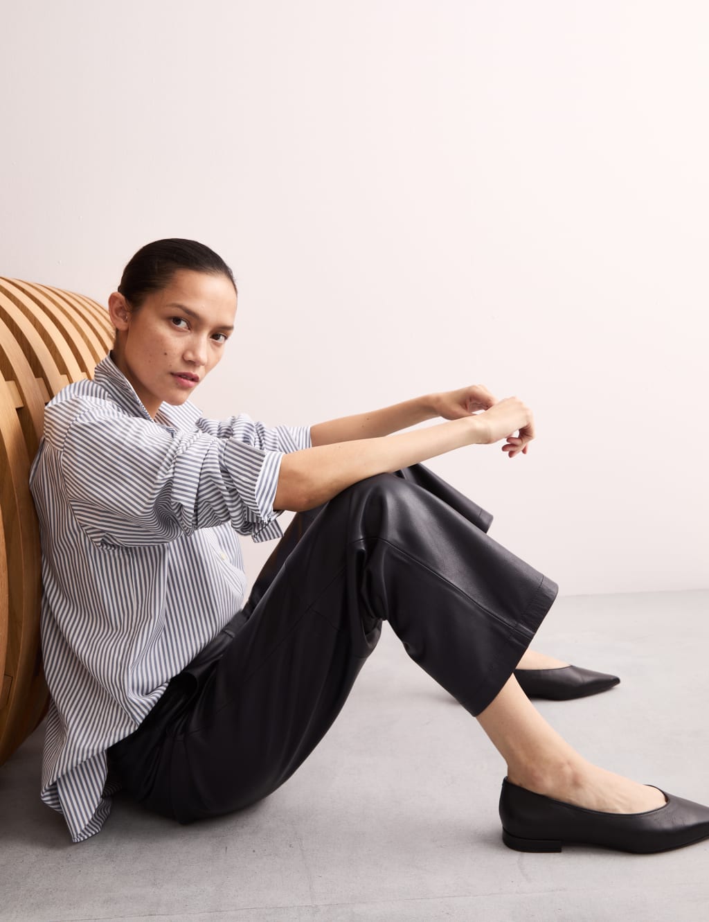 Leather Straight Leg Trousers 3 of 7