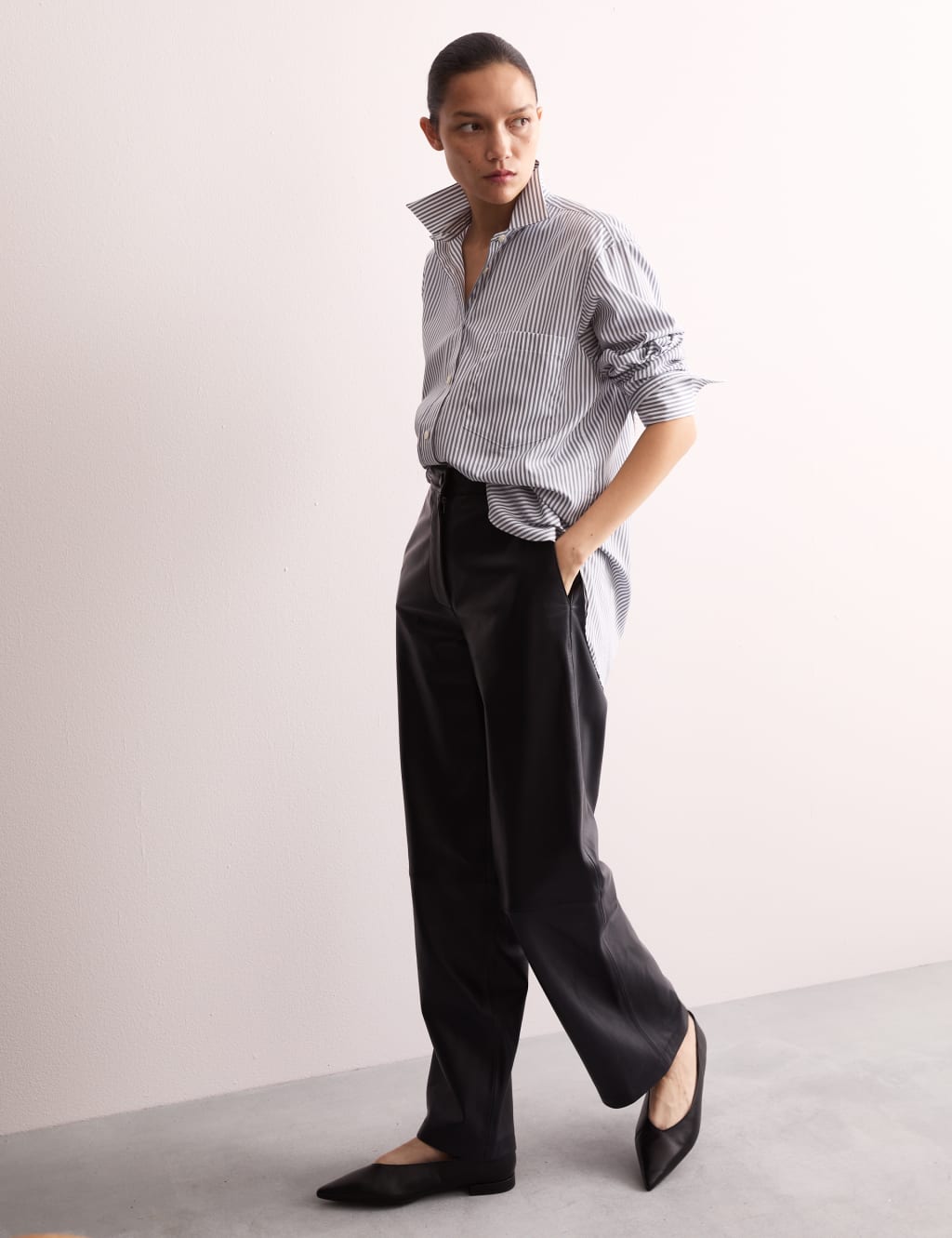 Leather Straight Leg Trousers 5 of 7