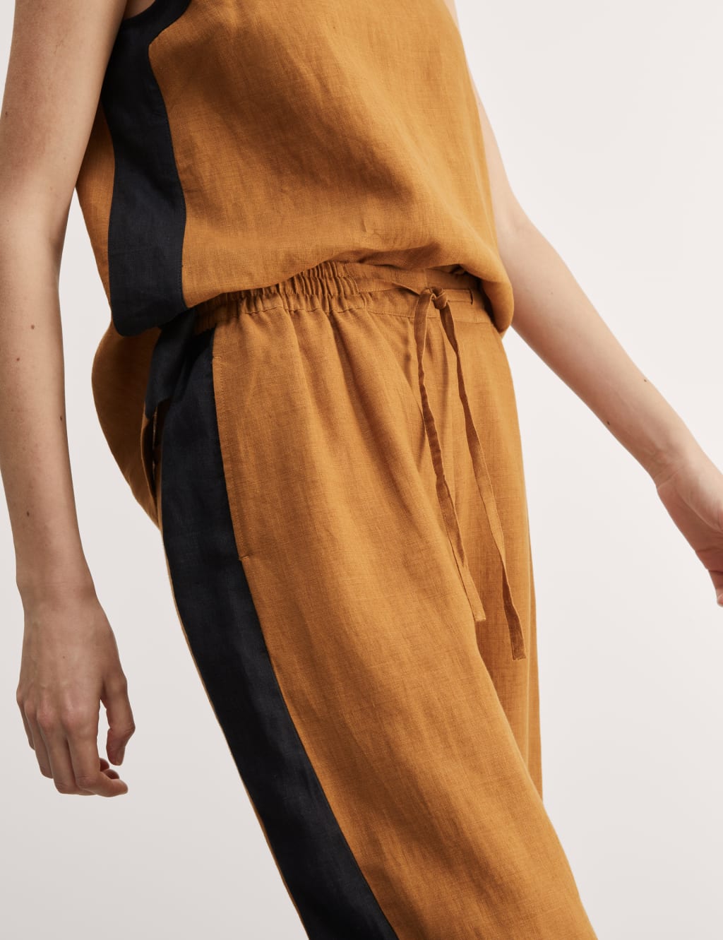 Pure Linen Side Stripe Wide Leg Trousers 3 of 7