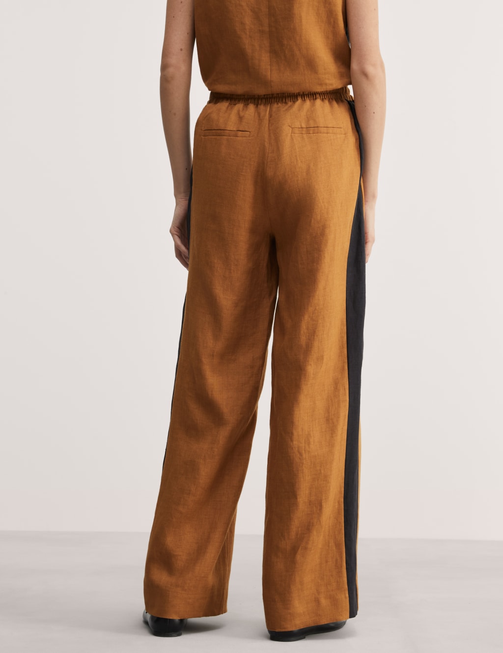 Pure Linen Side Stripe Wide Leg Trousers 6 of 7