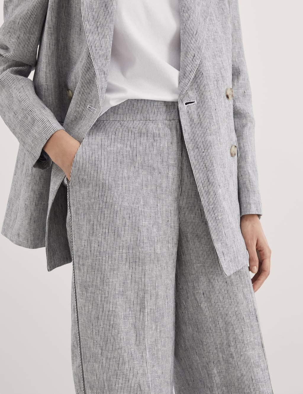 Pure Linen Striped Trousers 2 of 5