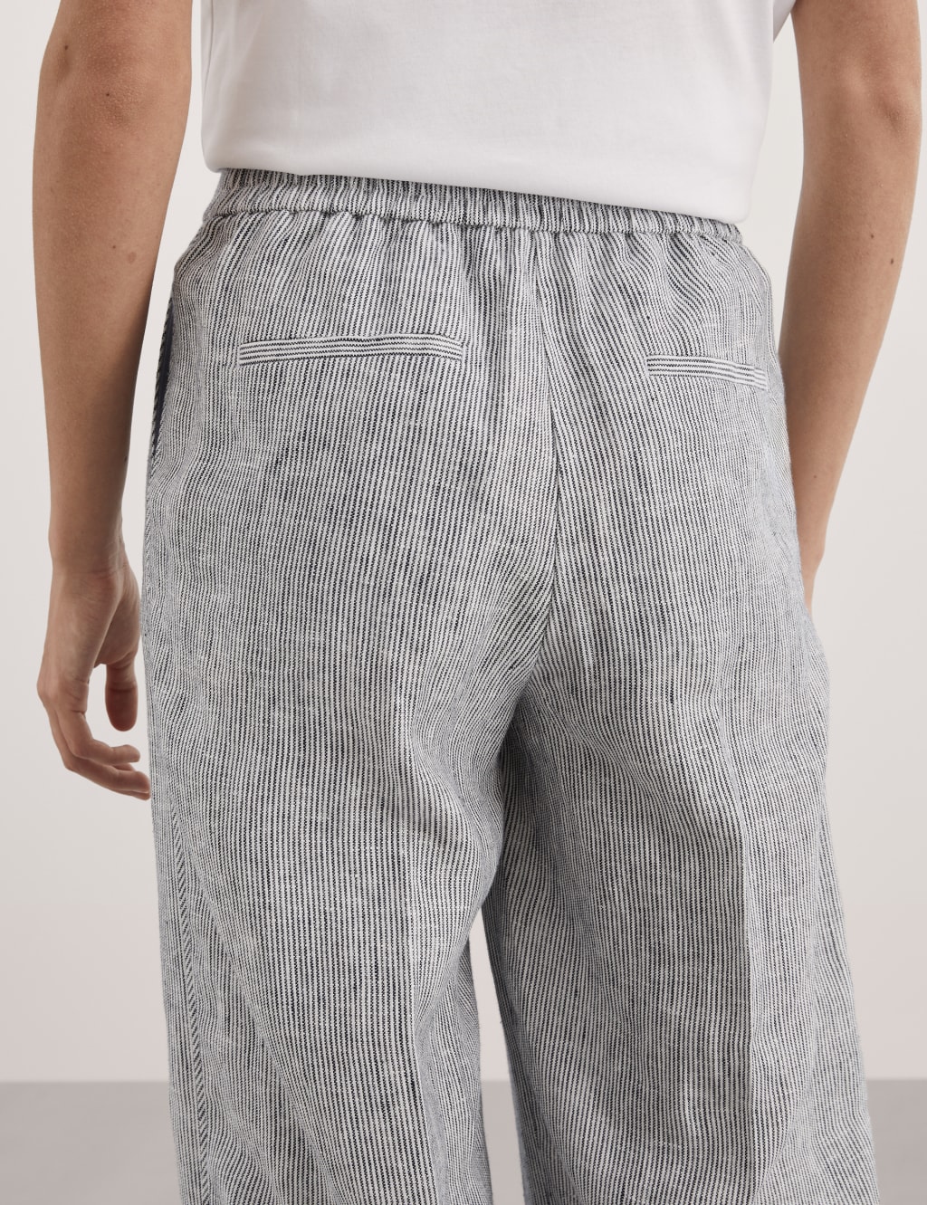 Pure Linen Striped Trousers 5 of 5