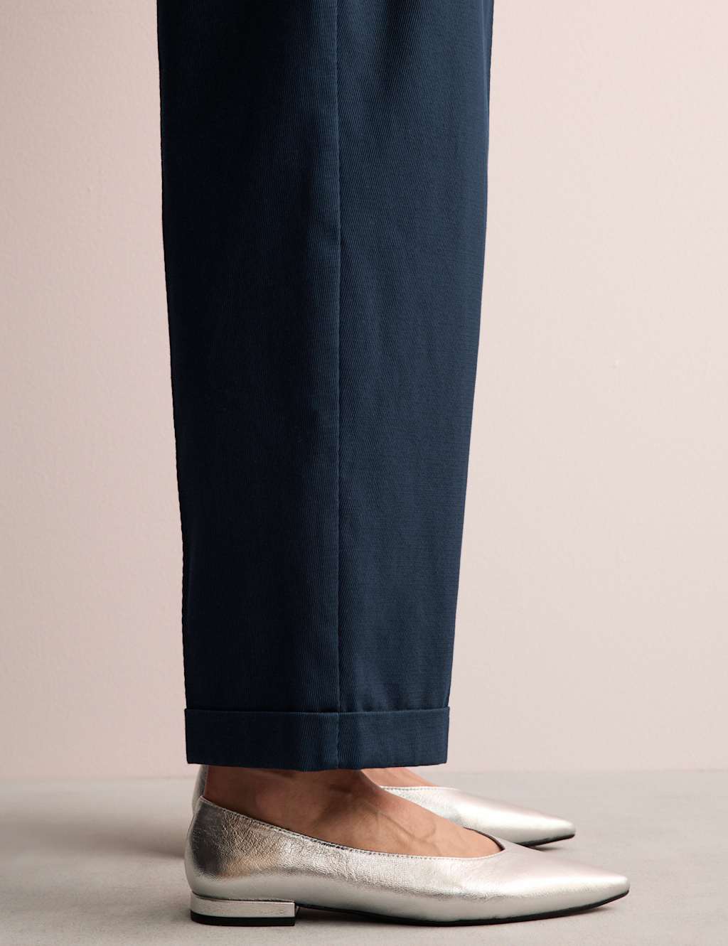 Cotton Rich Wide Leg Trousers with Linen 4 of 8