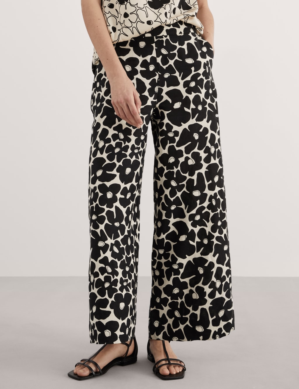 Pure Linen Floral Wide Leg Culottes 5 of 6