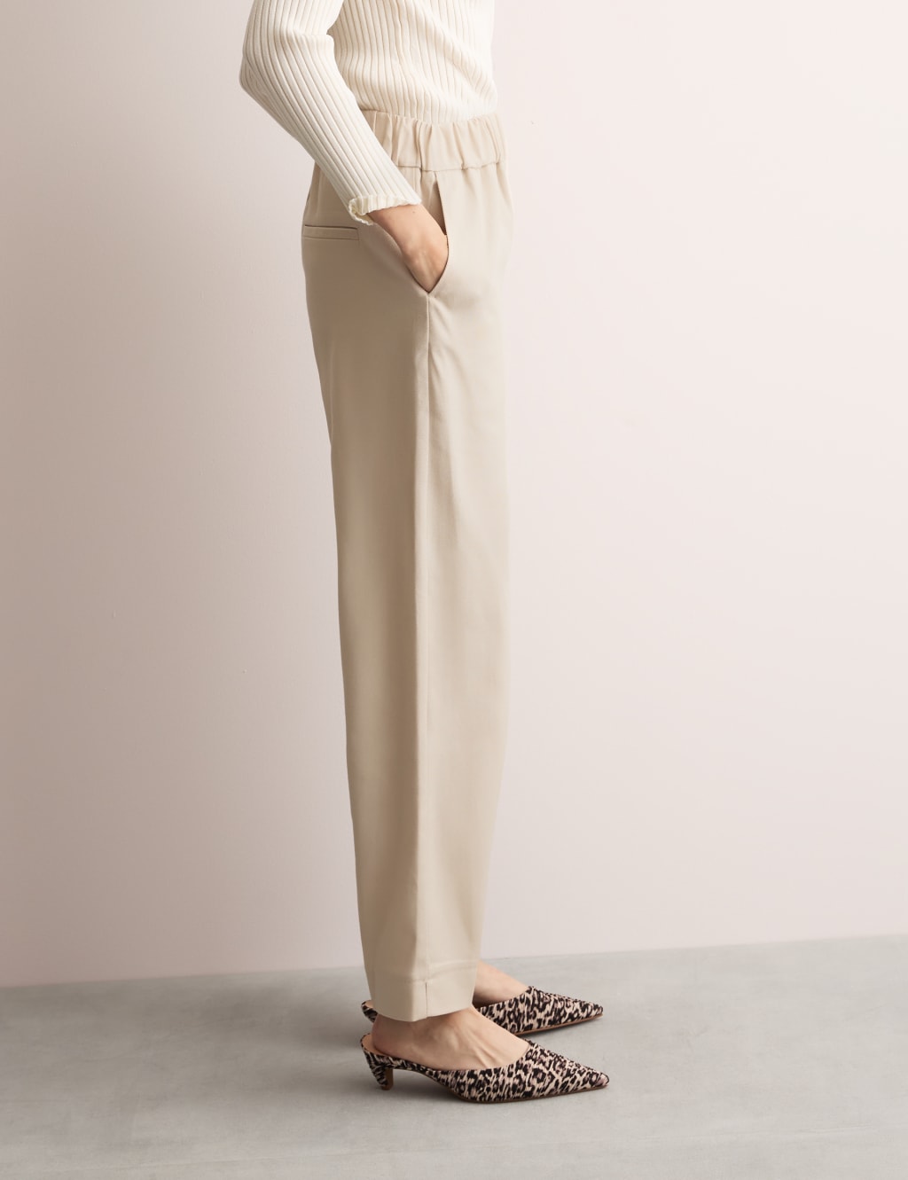 Elasticated Waist Tapered Trousers 4 of 6