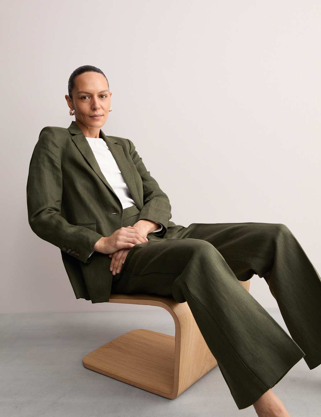 Pure Linen Straight Leg Trousers 4 of 6