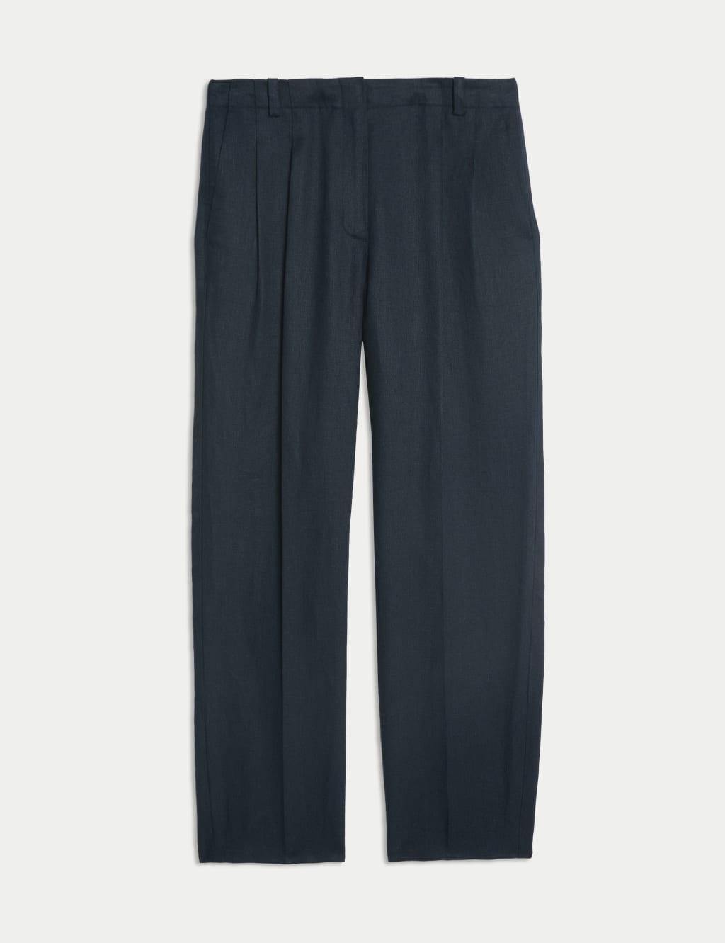 Pure Linen Pleat Front Tapered Trousers 2 of 8