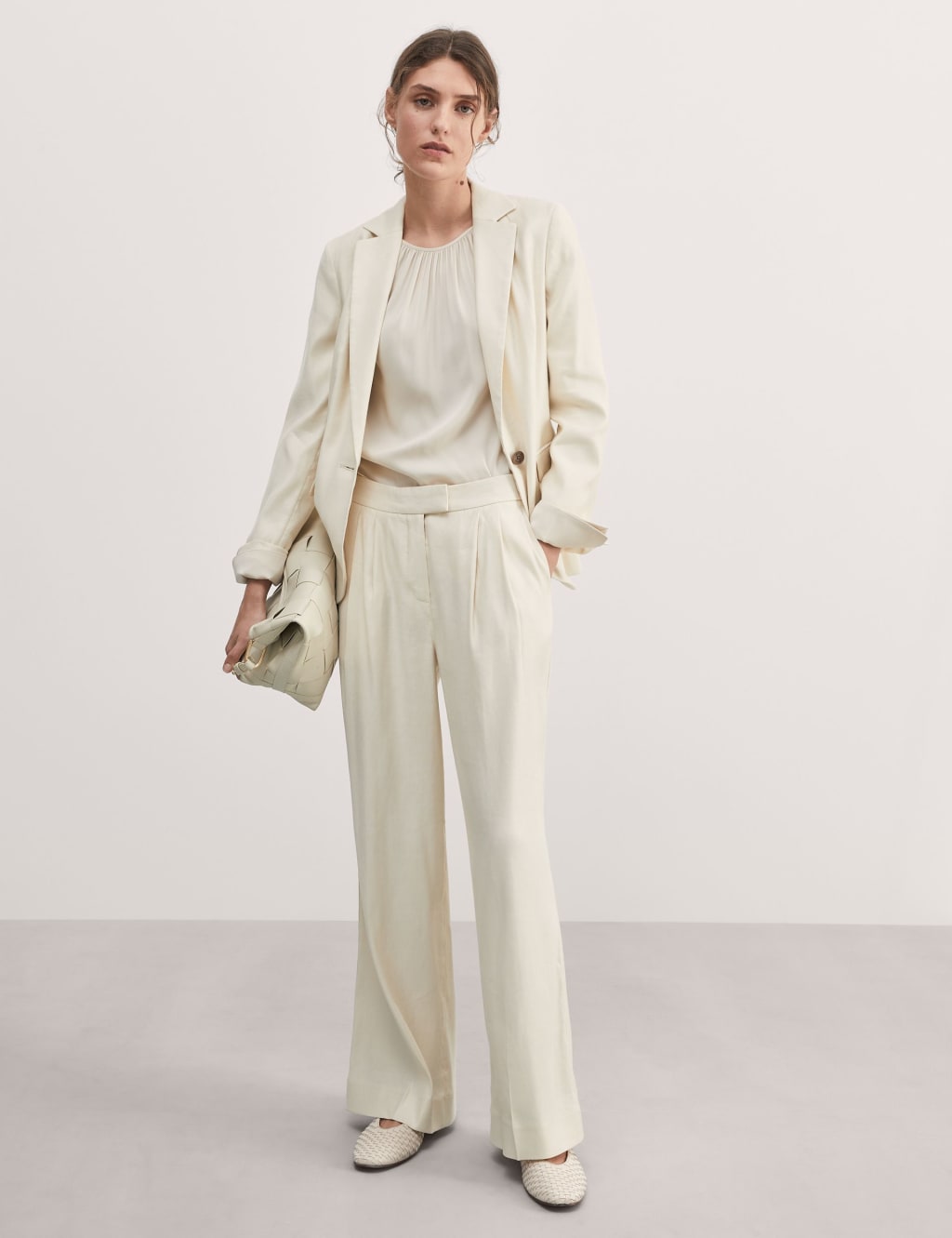 Jaeger white linen trousers new arrivals