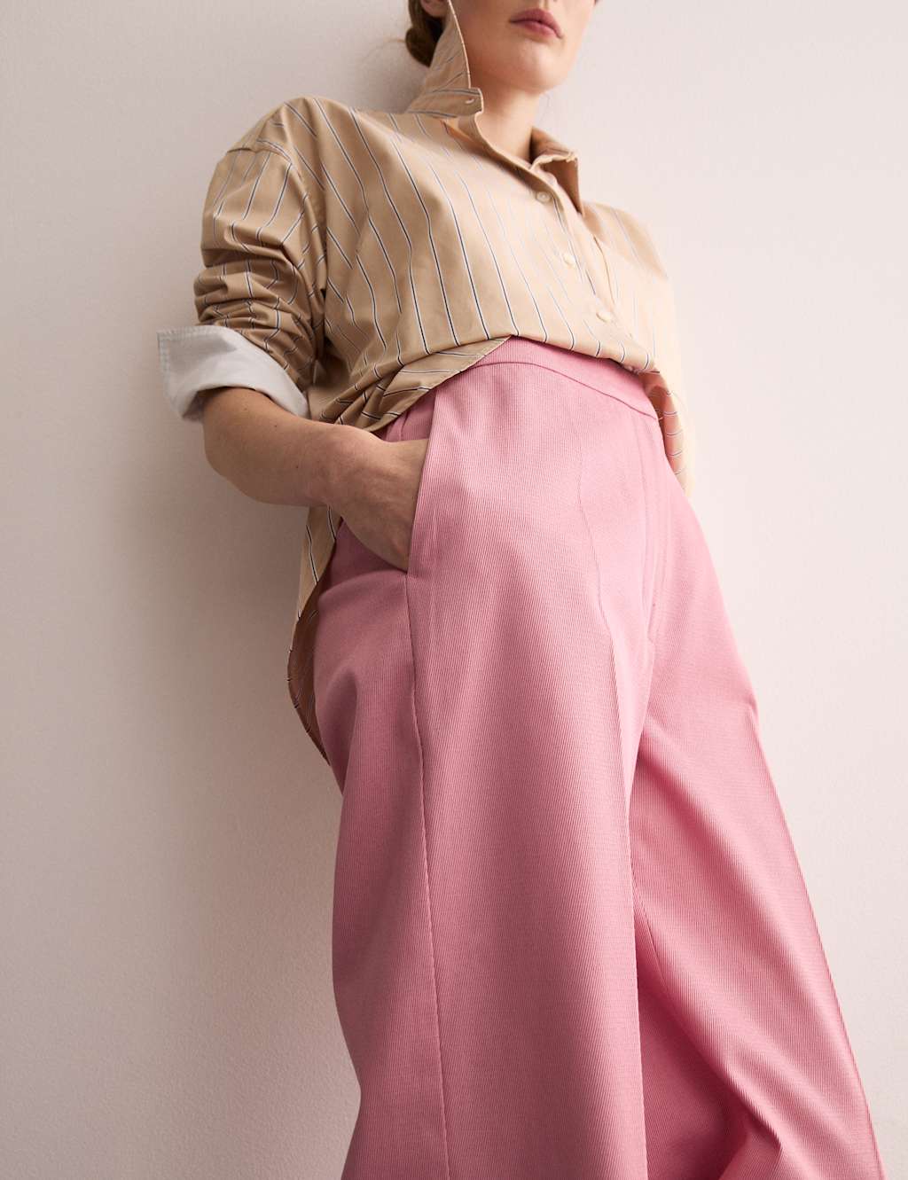 Cotton Rich Wide Leg Trousers with Linen 6 of 7