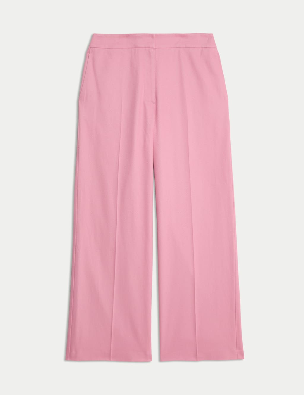 Cotton Rich Wide Leg Trousers with Linen 2 of 7