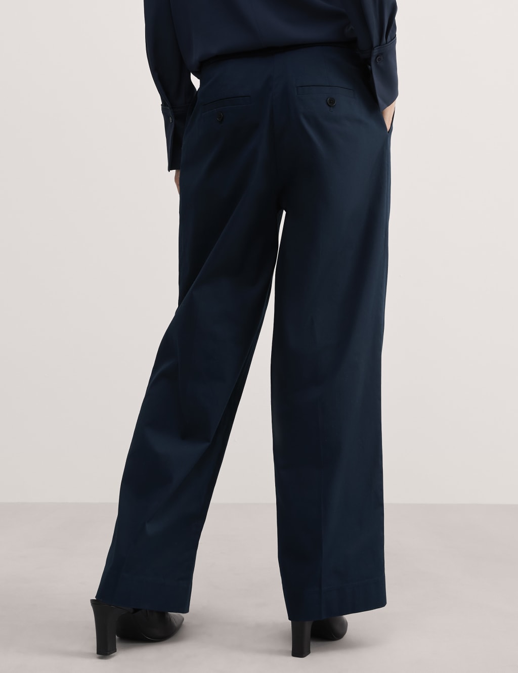 Cotton Rich Pleat Front Wide Leg Chinos 5 of 6