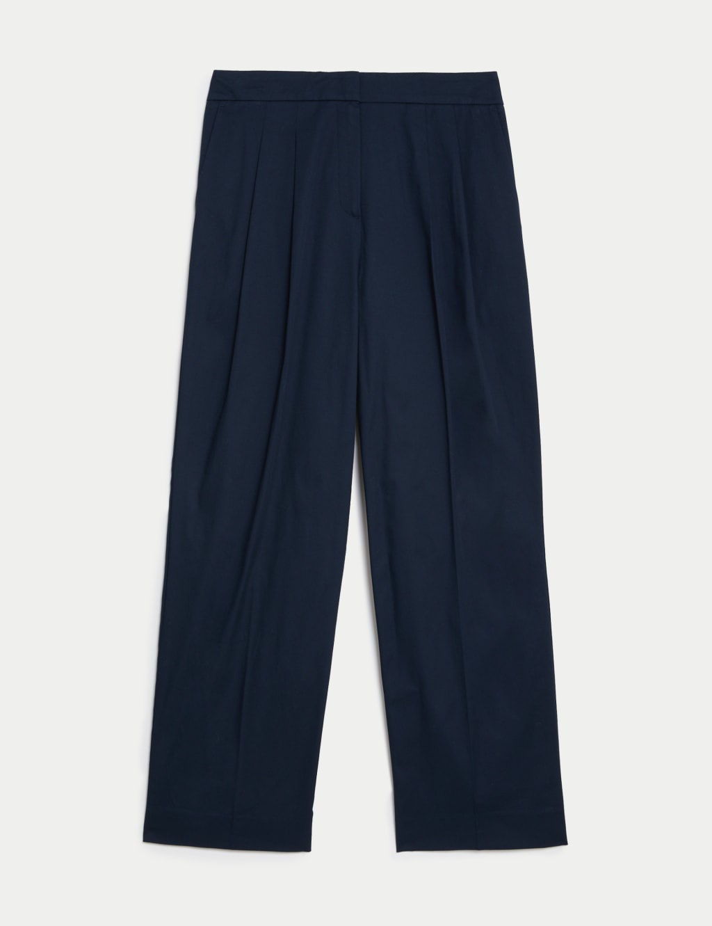 Cotton Rich Pleat Front Wide Leg Chinos 2 of 6
