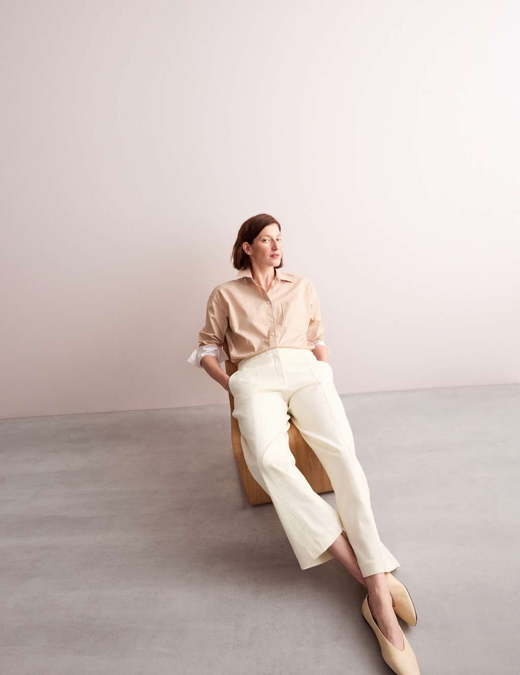 Denim Smart Pintuck Straight Leg Trousers 6 of 8