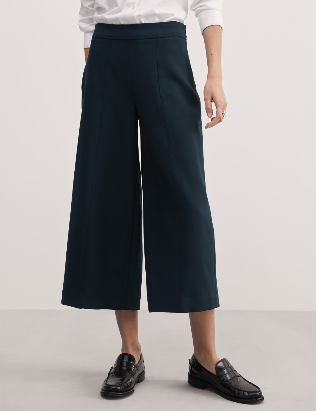 Side Zip Wide Leg Cropped Trousers 2 of 4