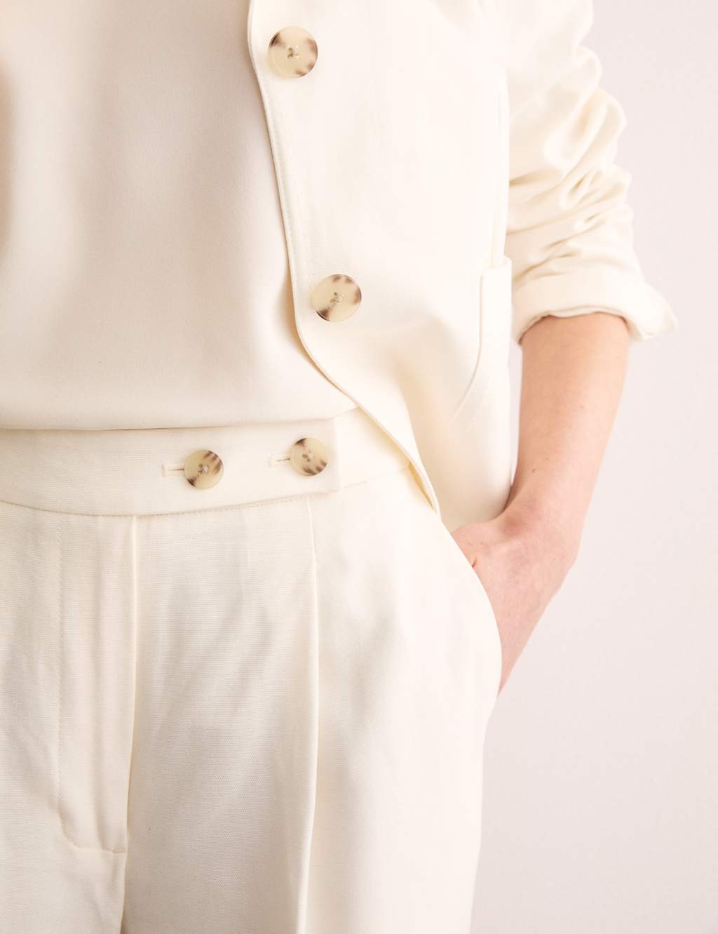 Cotton Blend Wide Leg Trousers 6 of 8
