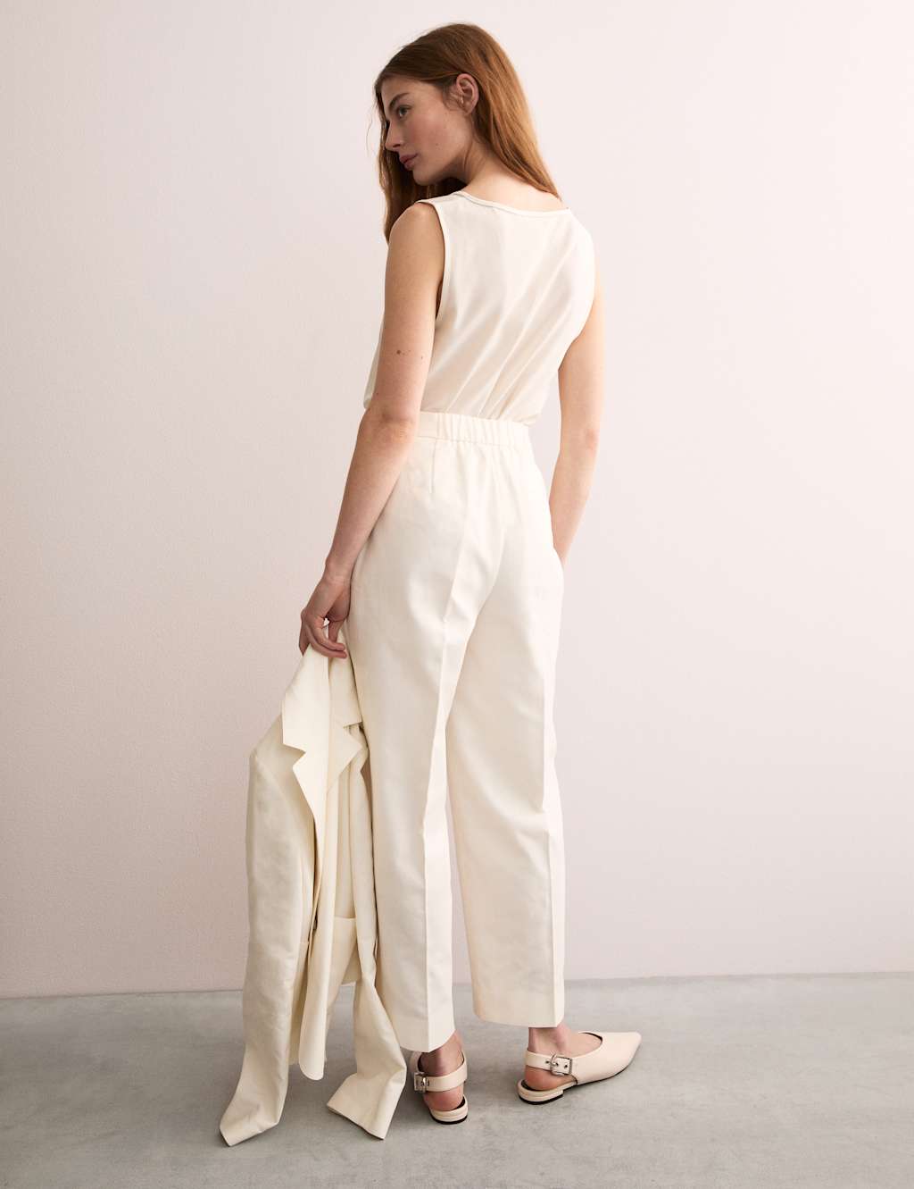 Cotton Blend Wide Leg Trousers 7 of 8