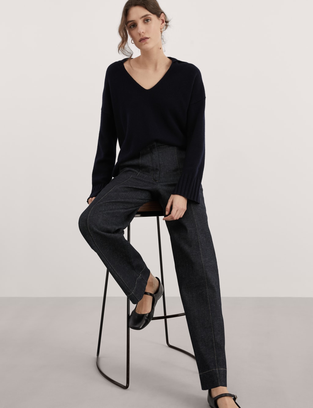 High Waisted Straight Leg Jeans 1 of 8