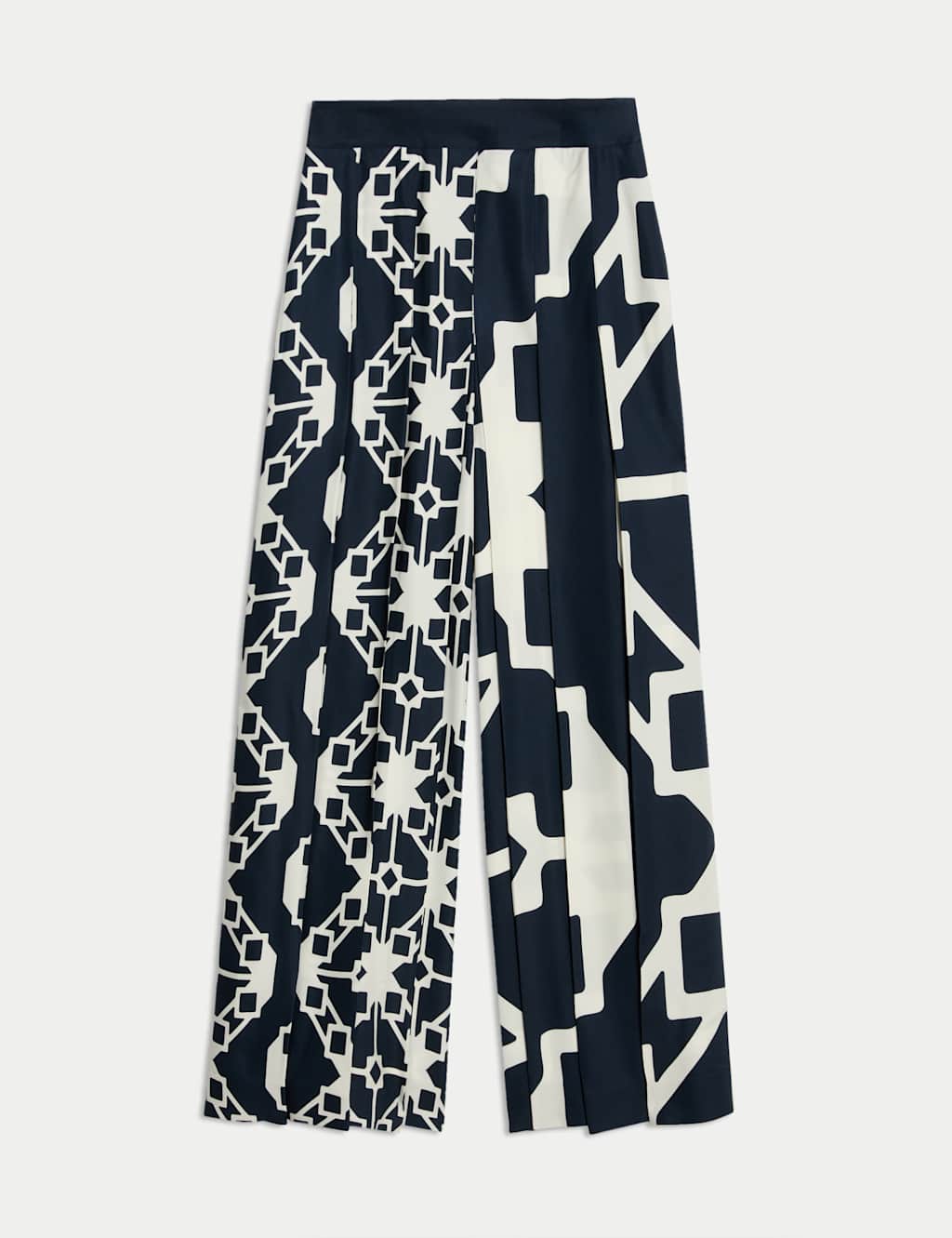 Twill Printed Pleated Wide Leg Culottes 2 of 7