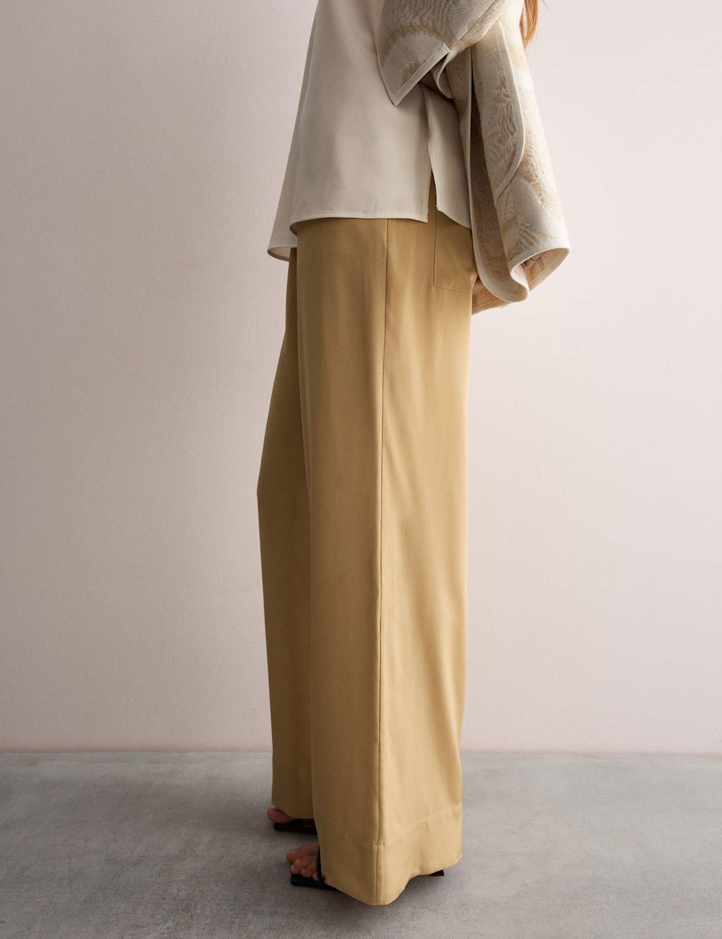 Pure Silk Wide Leg Trousers 3 of 8