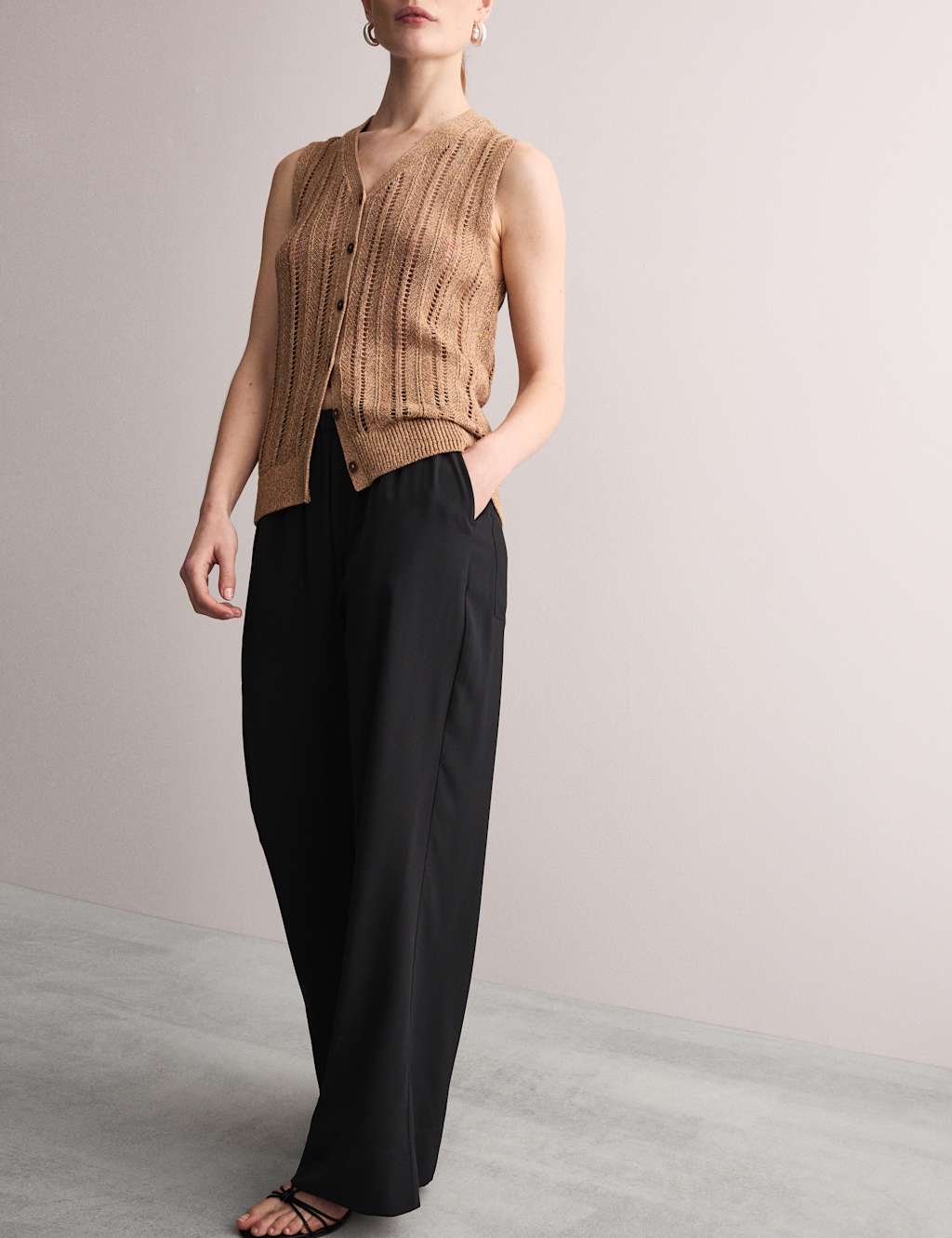 Pure Silk Wide Leg Trousers 5 of 7