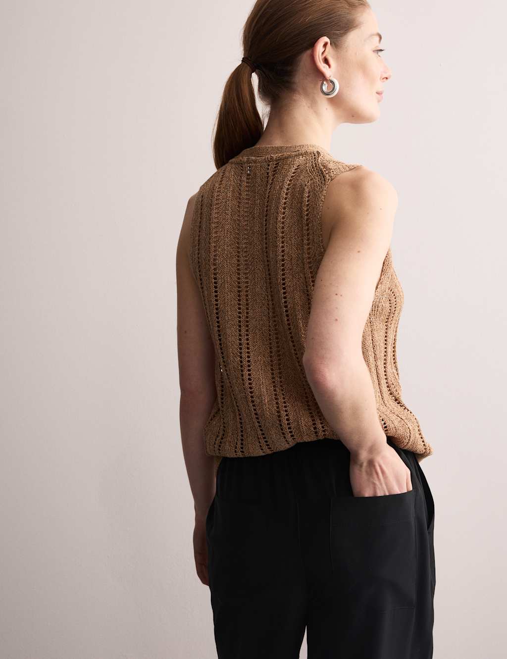 Pure Silk Wide Leg Trousers 6 of 7