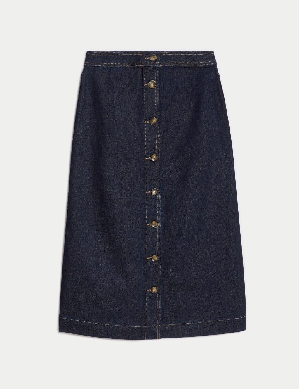 Mid length a line denim skirt sales