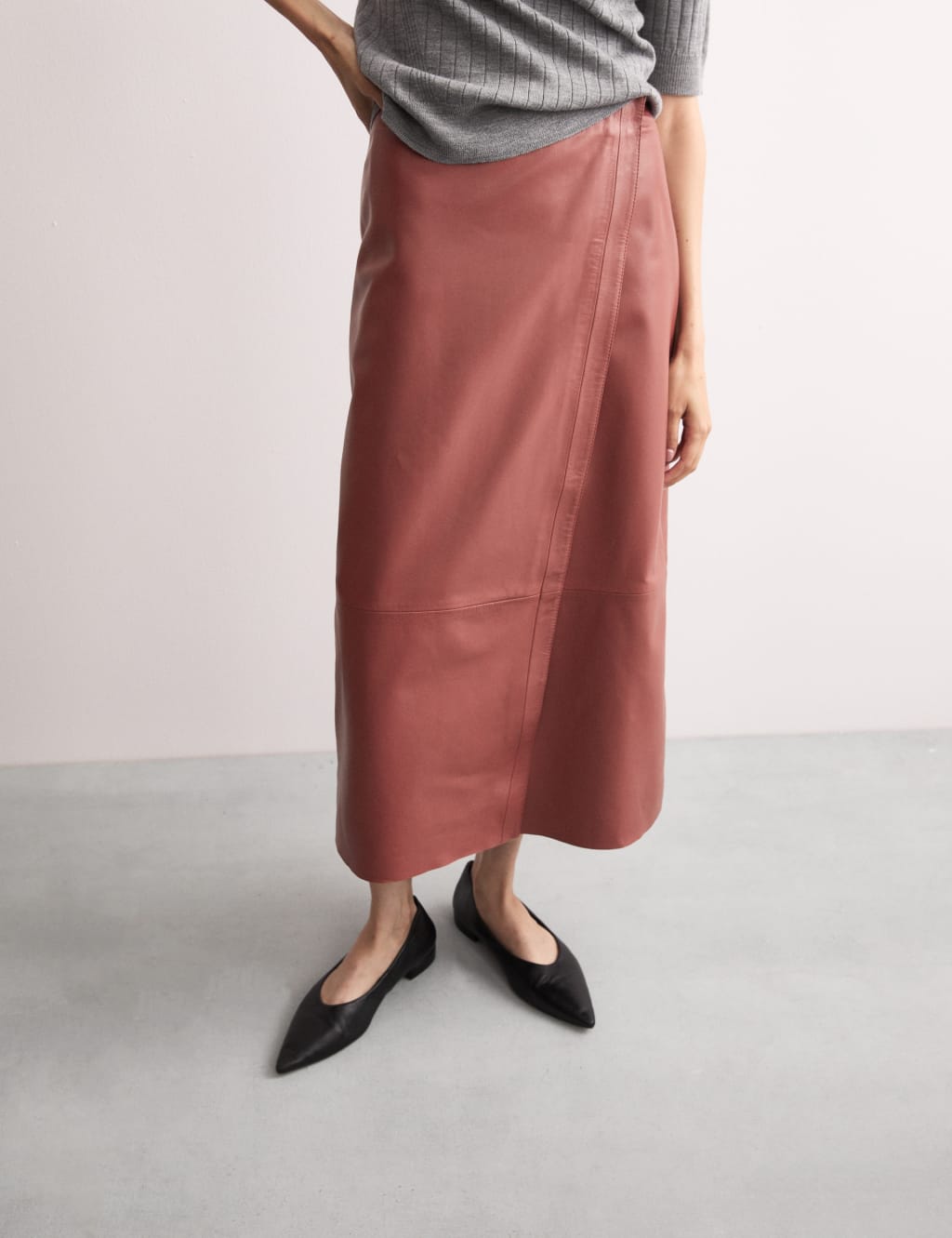 Wrap skirt leather hotsell
