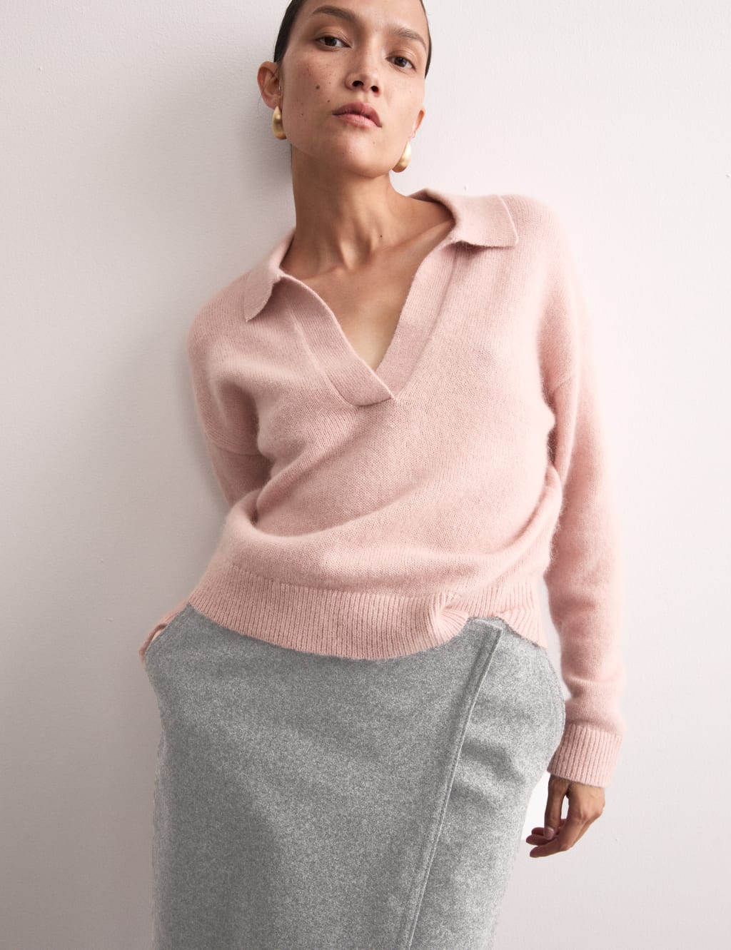 Wrap midi skirt sweater 2025