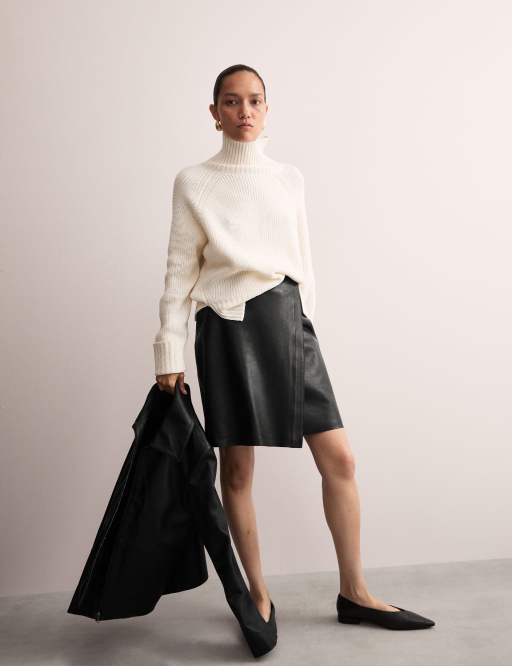 Wrap around leather skirt top