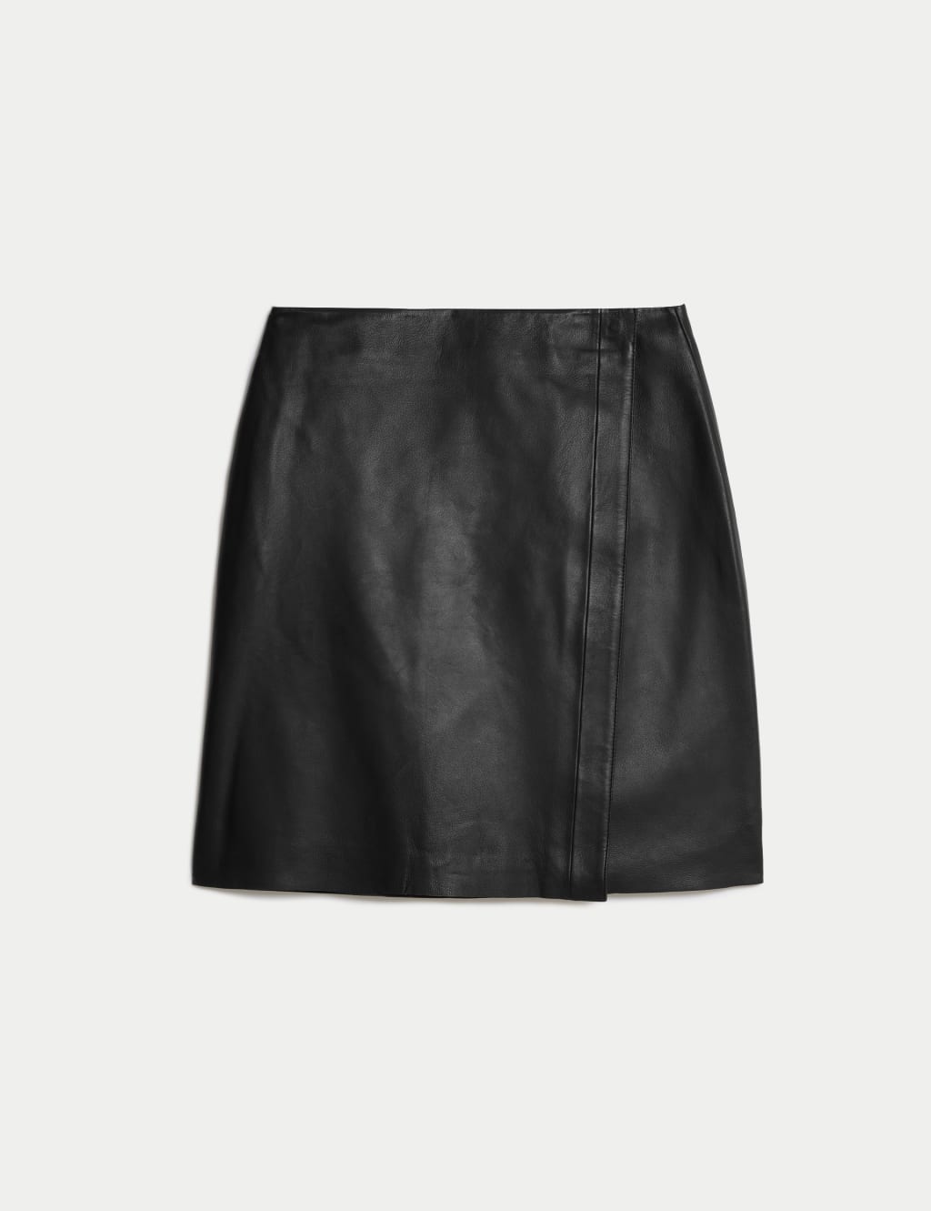 Leather Mini Wrap Skirt