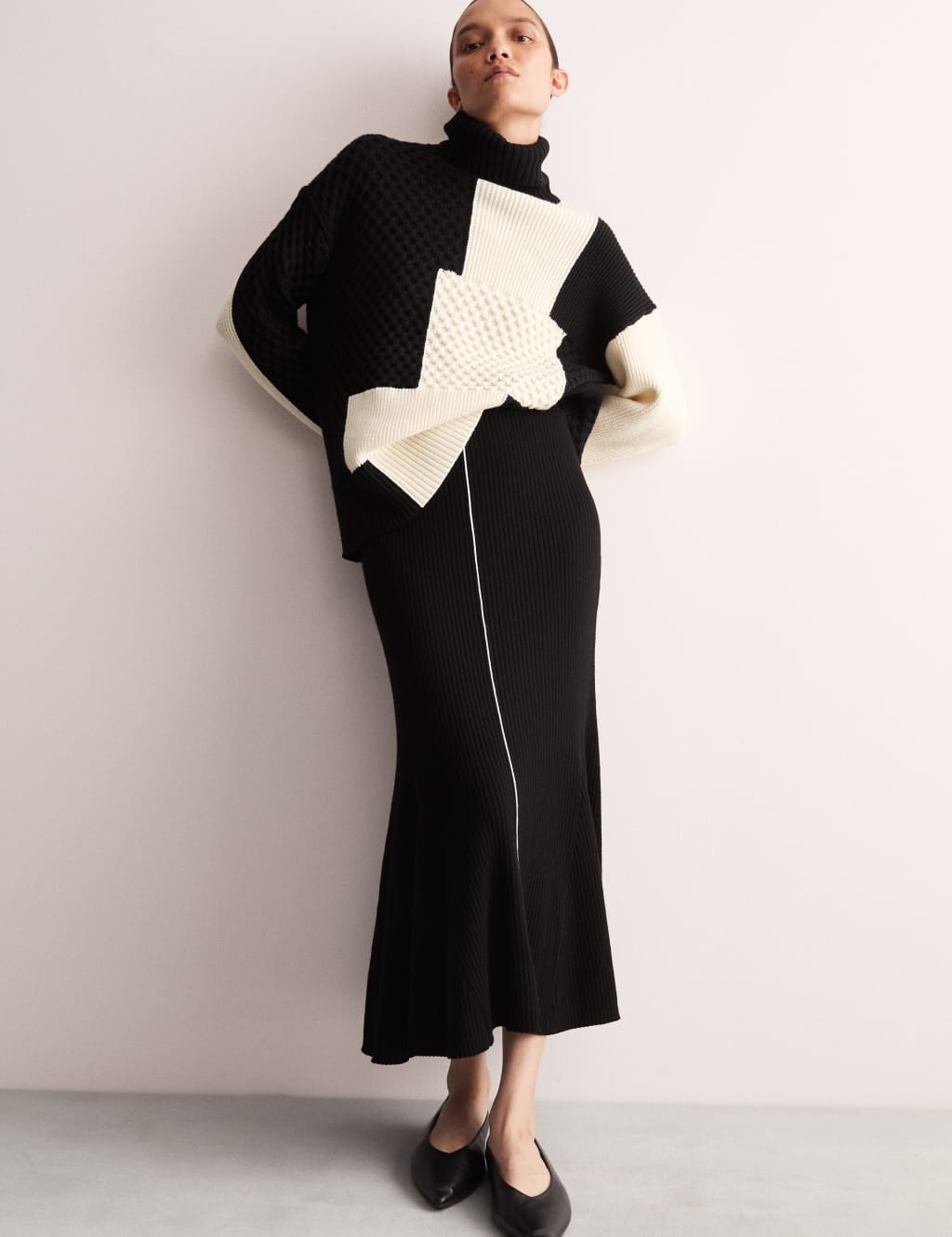 Knit a line midi skirt shop