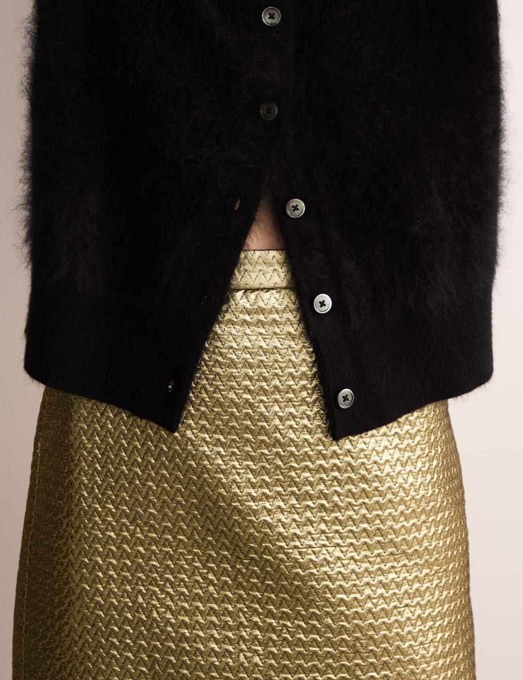 Metallic Textured Mini A Line Skirt