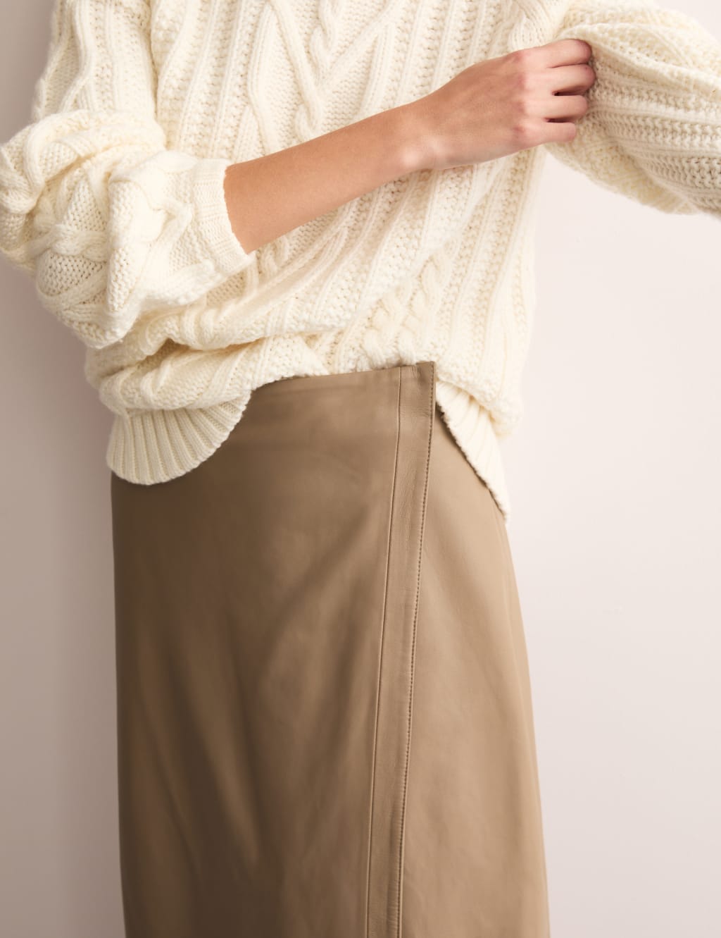Leather Midi Wrap Skirt 4 of 7
